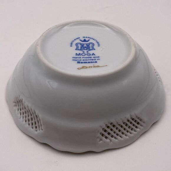 Vintage Moga Romanian Handcrafted Porcelain Mini Dish Set of 6 - Picture 5 of 5